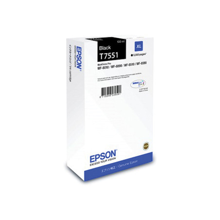 Tinteiro Epson T7551 Preto C13T755140 - Alta qualidade e durabilidade para imprimir até 5000 páginas!