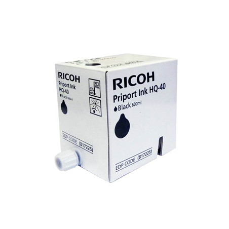 Ricoh Tinta HQ-40 Preto 817225 600ml - Pacote com 5 unidades