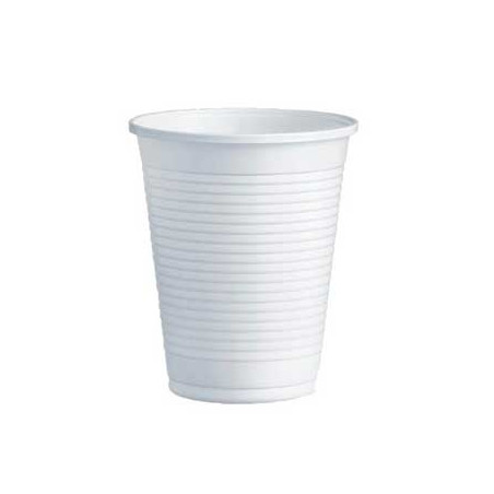 Conjunto de 100 Copos Plásticos Brancos de 200ml para Água ou Chá