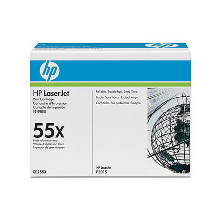 Toner HP 55X Preto CE255X - Rendimento de 12.500 páginas