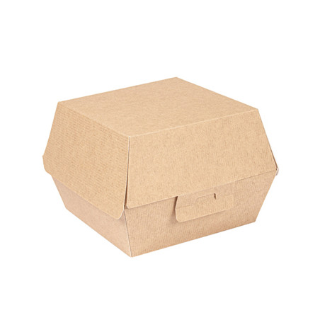 Caixa de Hambúrguer THEPACK 14,4x13,6x9,2cm Natural - Embalagem para 50 unidades
