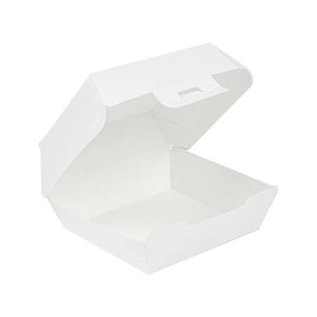 Caixa de Hambúrguer THEPACK com Dimensões de 6,2x12,5x13cm - Pacote com 50 unidades - Cor Branca