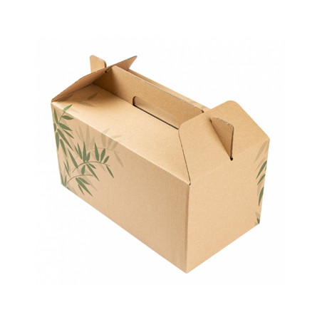  Caixa de Almoço Kraft com Asa - Menu Completo - 24,5x13,5x12cm (1 unidade)