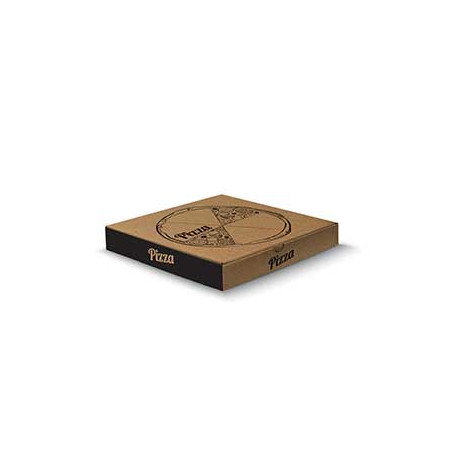 Caixa para Pizza em Cartão Kraft 240x240x38mm - Pacote com 100 unidades