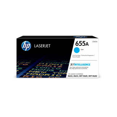 Toner HP 655A Azul CF451A de Alta Capacidade - Imprima até 10.500 páginas