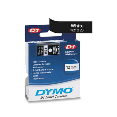 Fita de Gravação Dymo 12mmX7m Branco/Preto (45021) para Etiquetas e Organização
