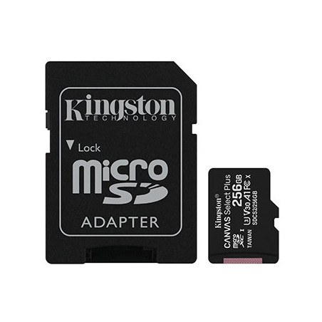 Cartão de Memória Kingston Canvas Select Plus, 256GB, microSDXC - Expanda a Capacidade de Armazenamento!