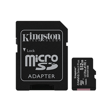 Cartão de Memória Kingston Canvas Select Plus 512GB microSDXC - Alta capacidade e velocidade garantida