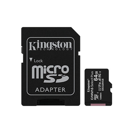 Cartão de Memória 64GB microSDXC KINGSTON Canvas Select Plus - Ampla Capacidade para Armazenar seus Dados!