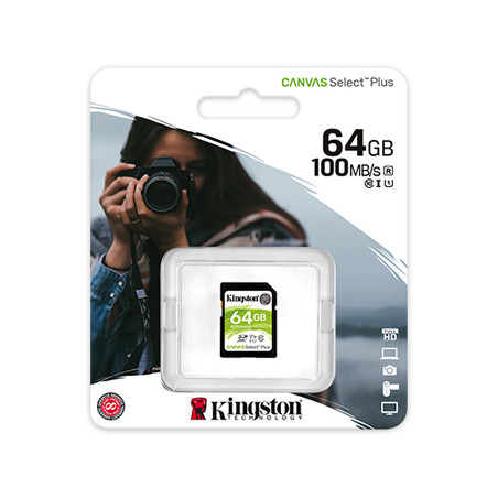 Cartão de Memória SDHC Kingston Canvas Select Plus de 64GB