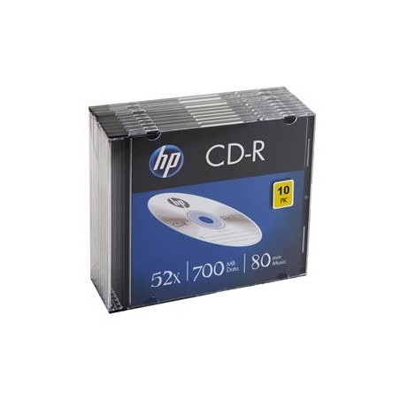 CD-R HP 700MB 52x 80 Minutos - Embalagem Fina de 10 Unidades