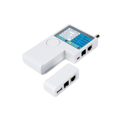 Testador de redes USB-A, USB-B, BNC, 8P8C (RJ45), 6P6C (RJ1)