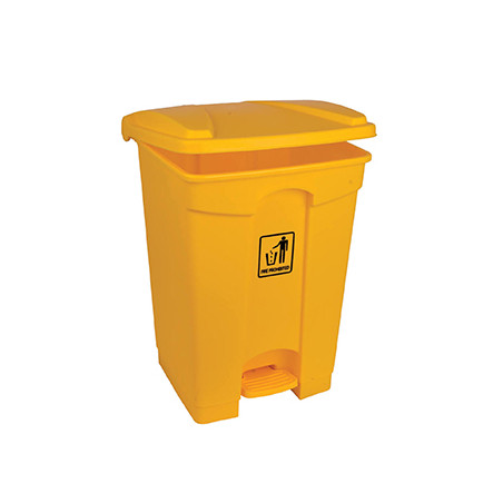  Contentor Plástico com Pedal de 45 Litros - Amarelo Elegante para sua Organização